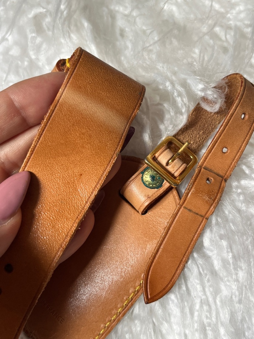 Louis Vuitton Brown Leather Luggage Tag with Strap - Picture 11 of 14